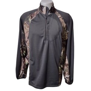 Bushmaster Hunting Shirt Men's Large Thermal Knit 1/4 Zip Camouflage Long Sleeve
